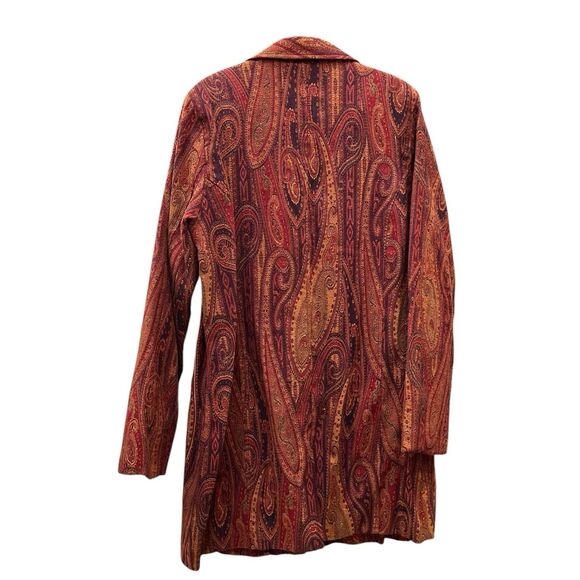 Coldwater Creek Paisley Embroidered Riding Jacket Red Brocade Blazer Women’s L - Picture 2 of 6